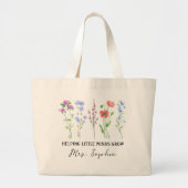 Helping Little Minds Grow Tote | Custom Name Teach Grote Tote Bag (Voorkant)