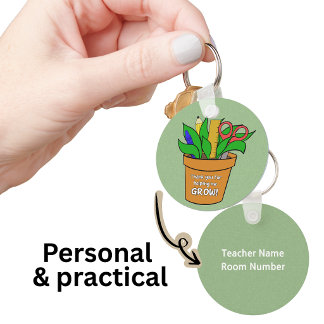 Helping Me Grow Teacher Gift Metal Sleutelhanger