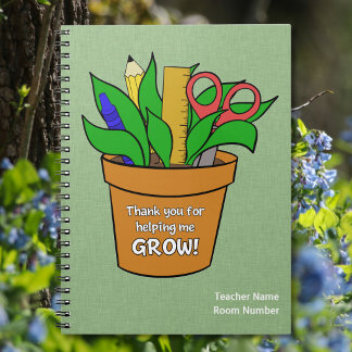 Helping me Grow Teacher Gift Spiral Photo Notebook Notitieboek