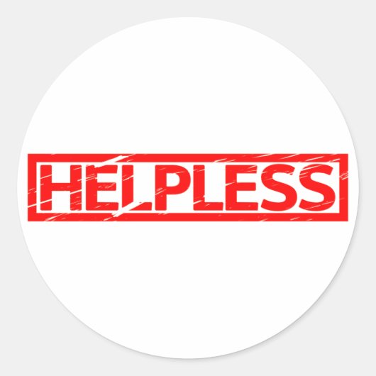 Helpless Stamp Ronde Sticker (Voorkant)