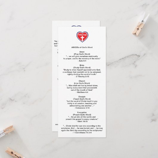 Helpology™ Biblemark™ Kaart (Voorkant / Achterkant in situ)