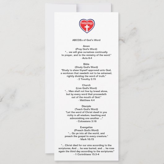 Helpology™ Biblemark™ Kaart (Voorkant)