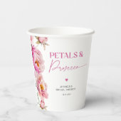 Helroze bloemblaadjes en prosecco bruid papieren bekers (Achterkant)