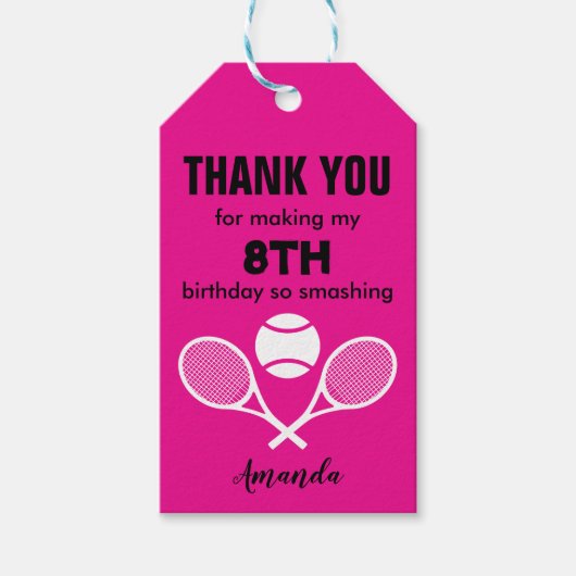 Helroze, ik hou van tennis cadeaulabel (Voorkant)