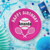 Helroze, ik hou van tennis papieren bordje (Feest)