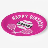 Helroze, ik hou van tennis papieren bordje (Gekanteld)