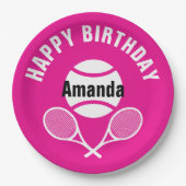 Helroze, ik hou van tennis papieren bordje (Voorkant)