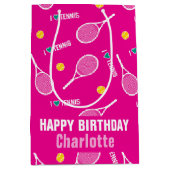 Helroze, ik hou van tennispatronen medium cadeauzakje (Voorkant)