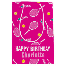 Helroze, ik hou van tennispatronen medium cadeauzakje