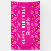 Helroze, ik hou van tennispatronen spandoek (Verticaal)