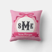 Helroze omgekeerde Griekse sleutel lint monogram Kussen (Achterkant)