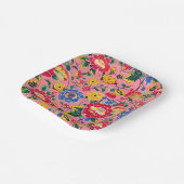 Helroze Roze Chinoiserie Bloem Papieren Bordje (Gebogen)