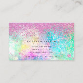 Helroze Roze Glitter Opal Achtergrond Visitekaartje (Achterkant)