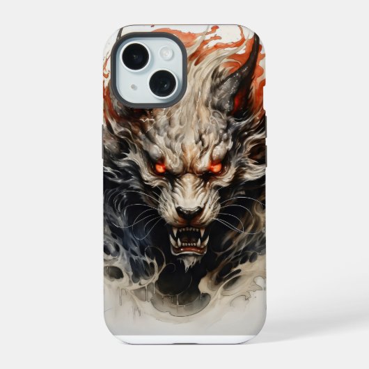 Helse Beest Inktekening iPhone 15 Case (Achterkant)