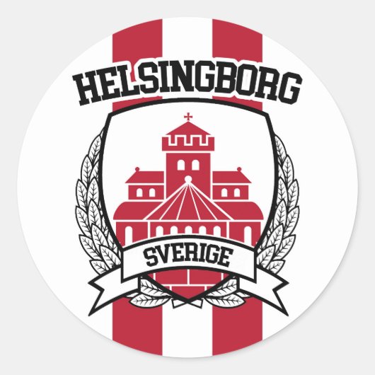 Helsingborg Ronde Sticker (Voorkant)