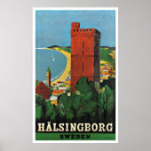 Helsingborg Sweden Vintage Travel Poster (Voorkant)