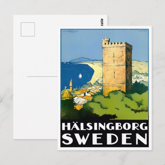 Helsingborg Zweden Briefkaart van oud reizen (Voorkant / Achterkant)