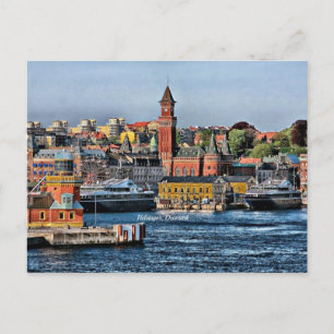 Helsingor, Deense cityscape Briefkaart