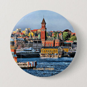 HELSINGOR, DENEMARKEN, kuststad, Ronde Button 7,6 Cm