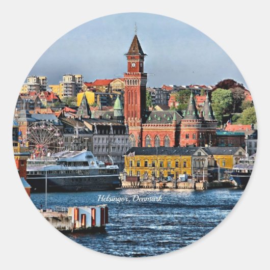Helsingor, Denemarken Ronde Sticker (Voorkant)