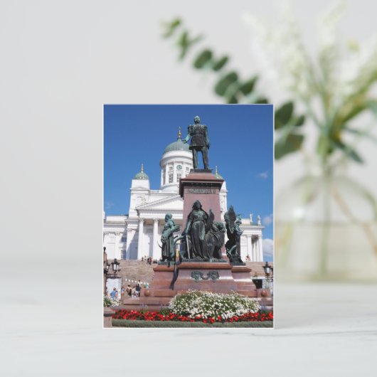 Helsinki Cathedral en Alexander II Briefkaart (Staand voorkant)