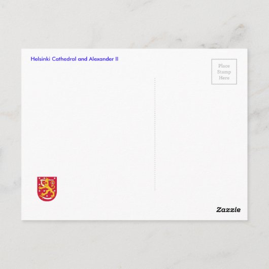 Helsinki Cathedral en Alexander II Briefkaart (Achterkant)