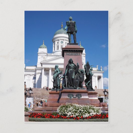 Helsinki Cathedral en Alexander II Briefkaart (Voorkant)
