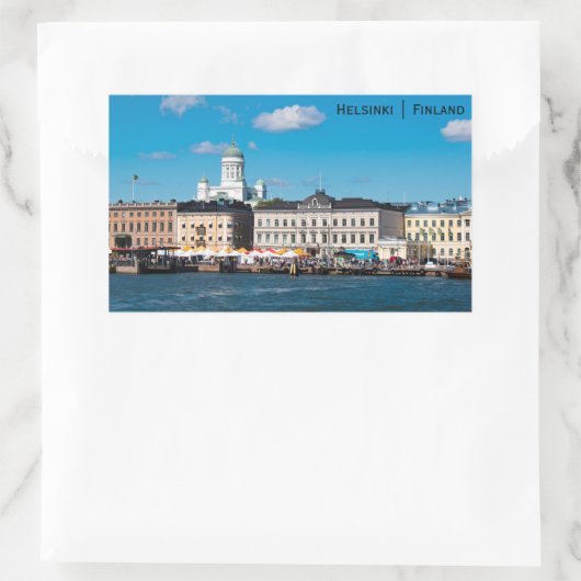 Helsinki City Skyline Rechthoekige Sticker (Tas)