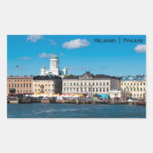 Helsinki City Skyline Rechthoekige Sticker (Voorkant)