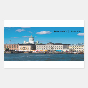 Helsinki City Skyline Rechthoekige Sticker
