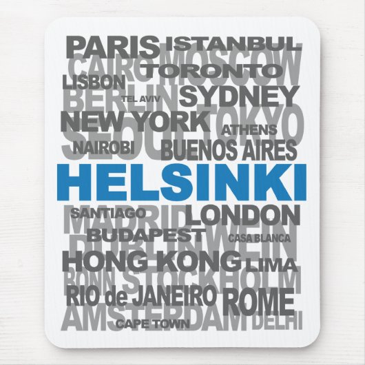 HELSINKI en andere steden mousepad Muismat (Voorkant)