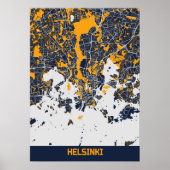 Helsinki - Finland Bluefresh City Map Poster (Voorkant)