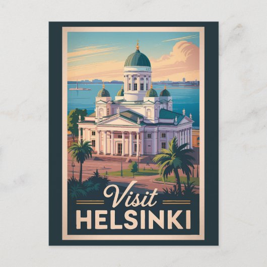 Helsinki Finland Cathedral Travel Art Vintage Briefkaart (Voorkant)