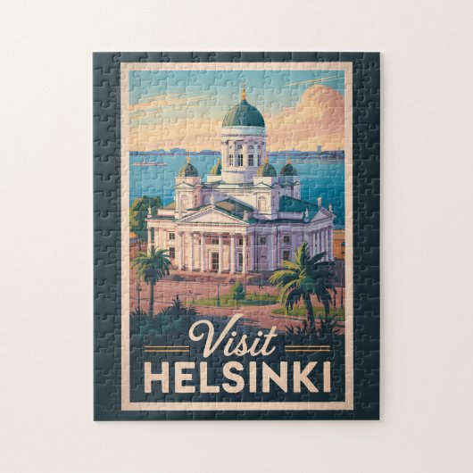 Helsinki Finland Cathedral Travel Art Vintage Legpuzzel (Verticaal)