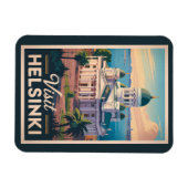 Helsinki Finland Cathedral Travel Art Vintage Magneet (Horizontaal)
