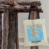 Helsinki, Finland City Map Tote Bag