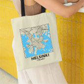 Helsinki, Finland City Map Tote Bag