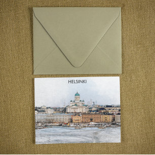 Helsinki Finland City Panorama Uitzicht Briefkaart
