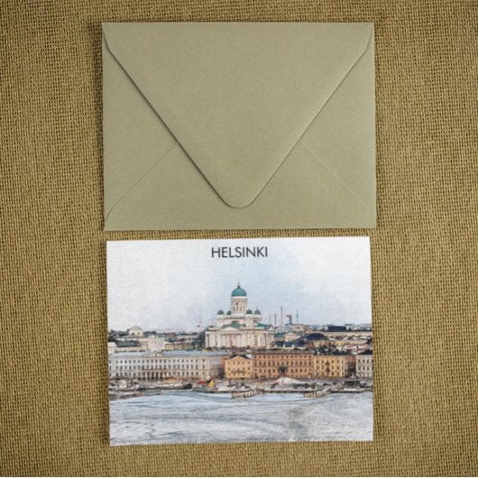 Helsinki Finland City Panorama Uitzicht Briefkaart