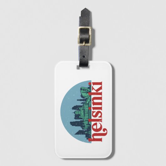 Helsinki Finland City Skyline  Cityscape Bagagelabel (Voorkant (verticaal))
