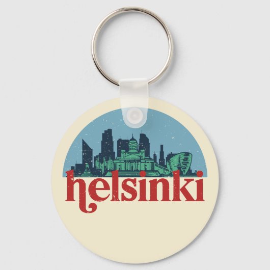 Helsinki Finland City Skyline  Cityscape Sleutelhanger (Voorkant)