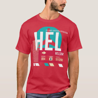 Helsinki Finland HEL Airport Code Bagage Label T-shirt