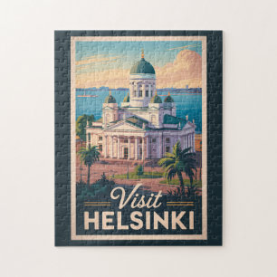 Helsinki Finland Kathedraal Reis Kunst Vintage Legpuzzel