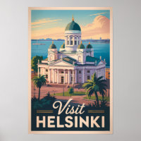 Helsinki Finland Kathedraal Reis Kunst Vintage