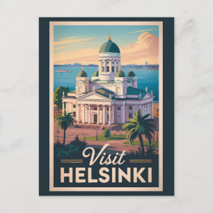 Helsinki Finland Kathedraal Reizen Kunst Vintage Briefkaart