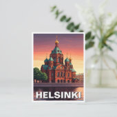 Helsinki Finland Kathedraal van Uspenski Briefkaart (Staand voorkant)