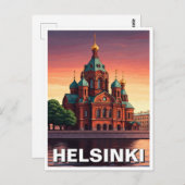 Helsinki Finland Kathedraal van Uspenski Briefkaart (Voorkant / Achterkant)