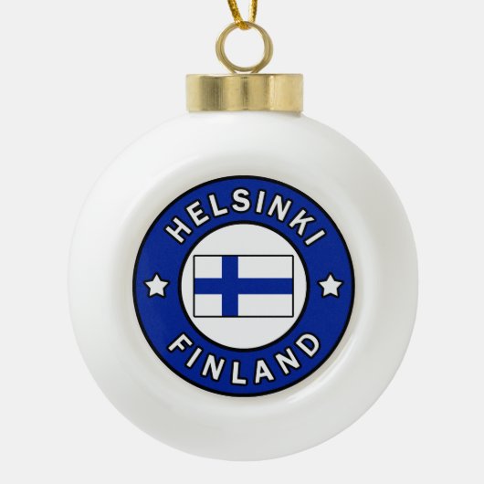 Helsinki Finland Keramische Bal Ornament (Voorkant)