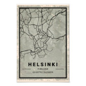 Helsinki finland map print poster canvas (Voorkant)