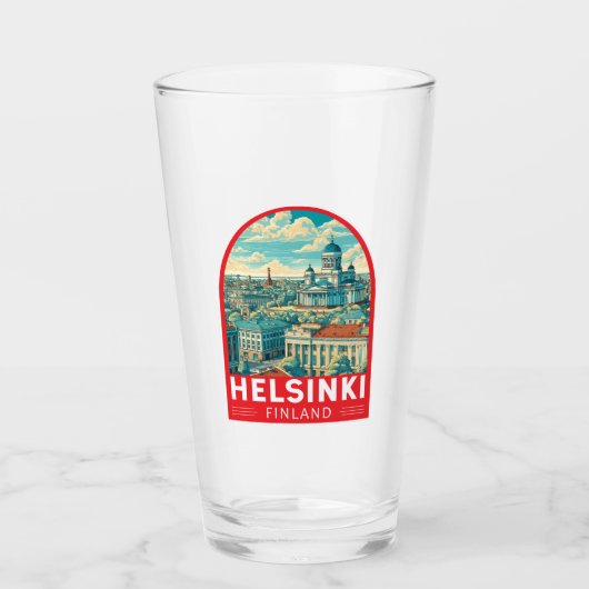 Helsinki Finland Reis Kunst Embleem Glas (Voorkant)